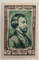 N°891 5 f. +1 f. vert, Alfred de Musset