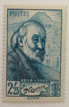 N°421 2 f. 25 bleu-vert, Paul Cézanne
