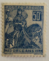 N°257 50 c. bleu, Jeanne d'Arc