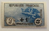 N°169 5 f.+5 f. surchargé 1 f. noir et bleu-gris, orphelins de la Guerre