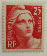 N°727 15 f. lilas-rose, Marianne de Gandon (taille douce)