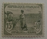 N°150 15 c.+10 c. gris-vert, orphelins de la Guerre