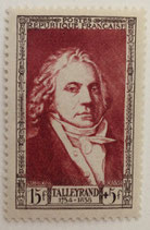 N°895 15 f. 5 f. brun carminé, Talleyrand