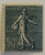 N°161 50 c. bleu foncé, type semeuse fond ligné