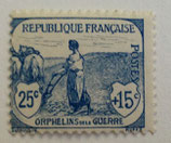 N°151 25 c.+15 c. bleu, orphelins de la Guerre