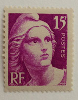 N°727 15 f. lilas-rose, Marianne de Gandon (taille douce)