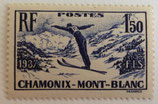 N°334 1 f. 50 bleu-violet, Chamonix Mont-Blanc