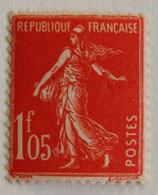 N°195 1 f. 05 vermillon, type semeuse fond plein