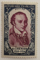 N°867 5 f. +2 f. lilas, A.M. de Chénier
