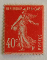 N°194 40 c. vermillon, type semeuse fond plein