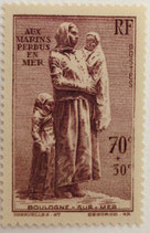 N°447 70 c. +30 c. lilas-brun, Statue de Desruelles
