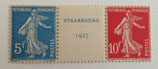 N°242 A paire avec intervalle, exposition philatélique Strasbourg 1927
