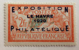 N°257A 2  f. orange et vert bleu, surchargé exposition philatélique Le Havre 1929