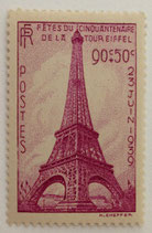 N°429 90 c. +50 c. lilas-rose, Cinquantenaire de la Tour Eiffel