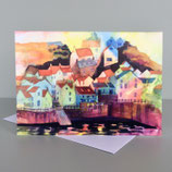 Staithes Harbour Greeting Card