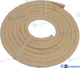 estopada blanca 6 mm. x 2 m. Empaquetadura trenzada a base de hilos acrílicos de alta calidad impregnados con PTFE y lubricante de rodaje. Exento de silicona.   Ref: GS38087