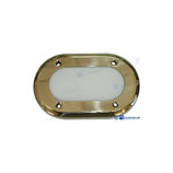 plafon de cubierta Luz empotrable para montaje exterior. Cuerpo de aluminio y latón pulido. Medida: 150 x 98 x 38 mm   Ref: GS10227