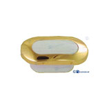 luz int/ext ovalada oro led blanco Fabricado en nylon negro y cubierta de acero inox dorado.    Ref: GS11408