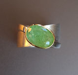 925 Silberring mit 585 Gelbgold und Paraiba Turmalin