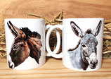 Lot de 2 mugs ânes céramique