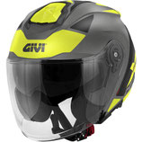 Casco moto Jet Givi X.25 TARGET Titanio Nero Giallo