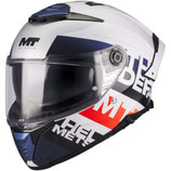 Casco Moto Integrale Mt Helmets THUNDER 4 SV WAVES A17 Bianco Blu Lucido