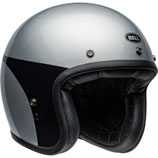 Casco Moto Jet Cafè Racer Bell CUSTOM 500 CHASSIS Argento Nero Lucido