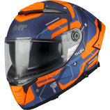 Casco Moto Integrale Mt Helmets THUNDER 4 SV LUMEX C24 Blu Arancio Opaco