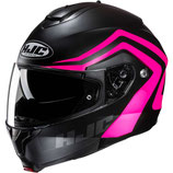 Casco Moto Modulare Hjc C91N NEPOS MC8SF Nero Opaco Rosa