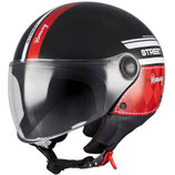 Casco Moto Jet Mt Helmets STREET S RUNWAY B2 Nero rosso