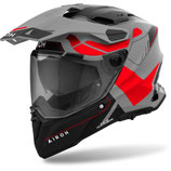 AIROH Casco Moto Adventure COMMANDER 2 REVEAL Rosso Fluo Opaco