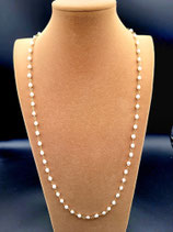 Sautoir, Collier Long, Perle de Culture d'eau douce, Perle blanche petite.