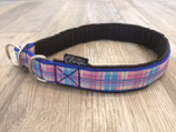 Zug-Stop Halsband "Madras pastell blau"