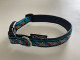 Hundehalsband "Federn petrol"