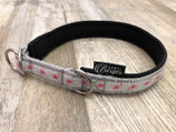 Zug-Stop Halsband "Sterne pink/silber"