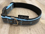 Hundehalsband "Spiegel hellblau/silber"