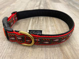 Hundehalsband "Ranken bordeaux/rot"