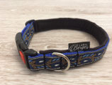 Hundehalsband "Ranken blau"