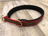 Zug-Stop Halsband "Ornament rot/gold"