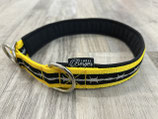 Zug-Stop Halsband "Stacheldraht gelb"