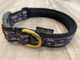 Hundehalsband "Ranken violett/schwarz"