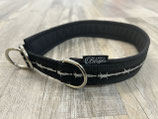 Zug-Stop Halsband "Stacheldraht schwarz"
