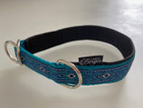 Zug-Stop Halsband "Lava hellblau/petrol"