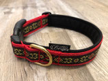 Hundehalsband "Ornament rot/gold"