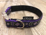 Hundehalsband "Ornament violett/silber"