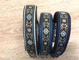 Hundehalsband "Ornament hellblau/silber"