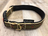Hundehalsband "Spiegel rot/gold/beige"