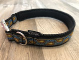 Hundehalsband "Ranken blau/orange/schwarz"