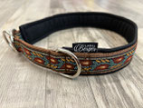 Zug-Stop Halsband "Ranken rot/orange/braun