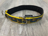 Zug-Stop Halsband "Ranken blau/orange/gelb"